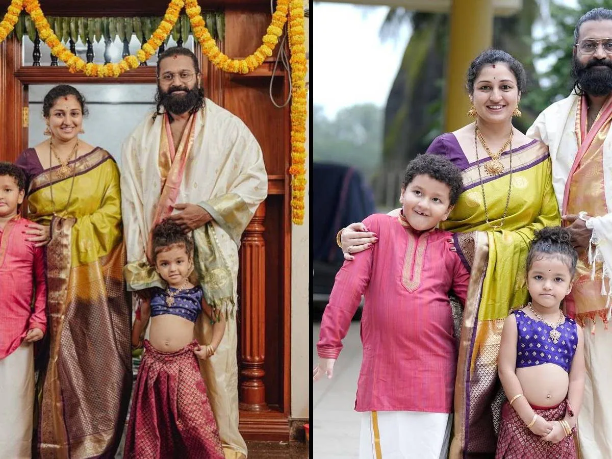 Rishab Shetty Celebrates Varamahalakshmi Festival with Family in Festive Spirit
